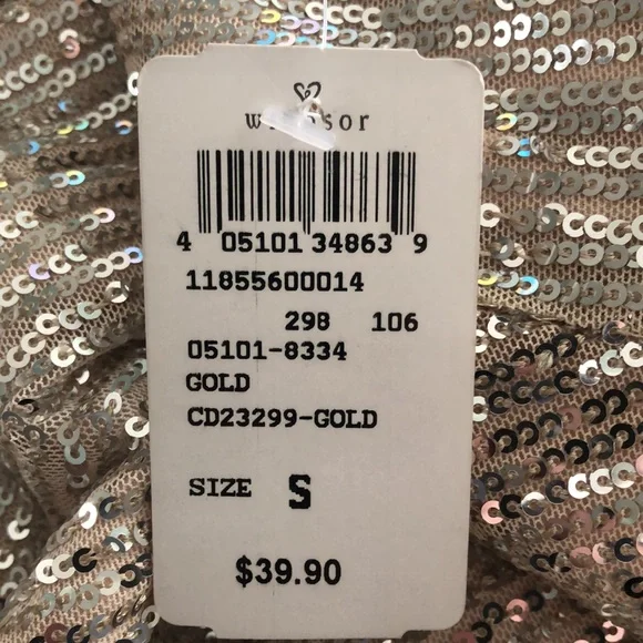 Windsor, gold sequin short dress, size small - Picture 4 of 4